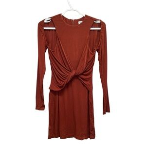 Superdown Cold Shoulder Mini Dress  - Rust - Size S